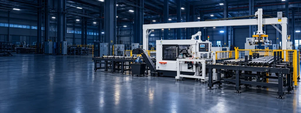 Automated circular sawing line with roller feeding and gantry handling